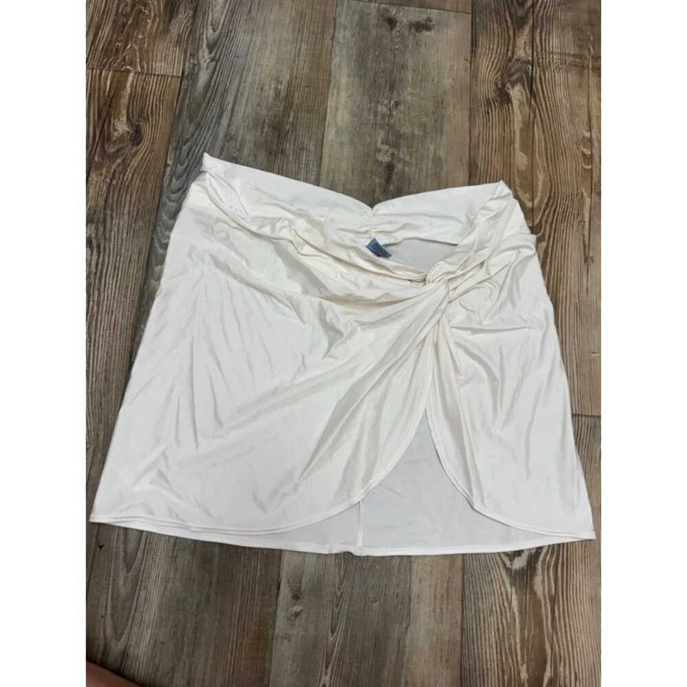 Swimsuit faux wrap skirt cover up